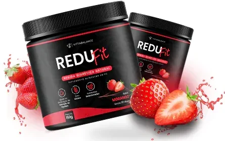 Redufit funciona? Suplemento emagrecedor diurético natural Vittabalance ingredientes selecionados sabor morango